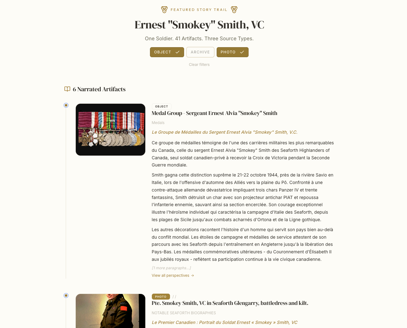 Storytrails — lives and legacies told through the collection's objects.