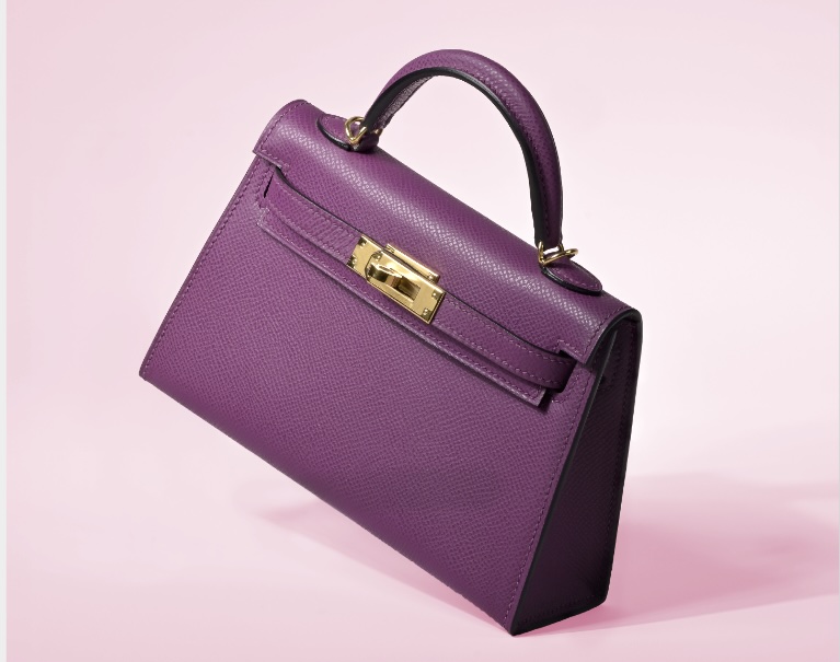 A leather handbag