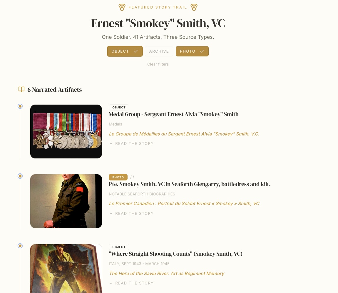 Storytrails — lives and legacies told through the collection's objects.